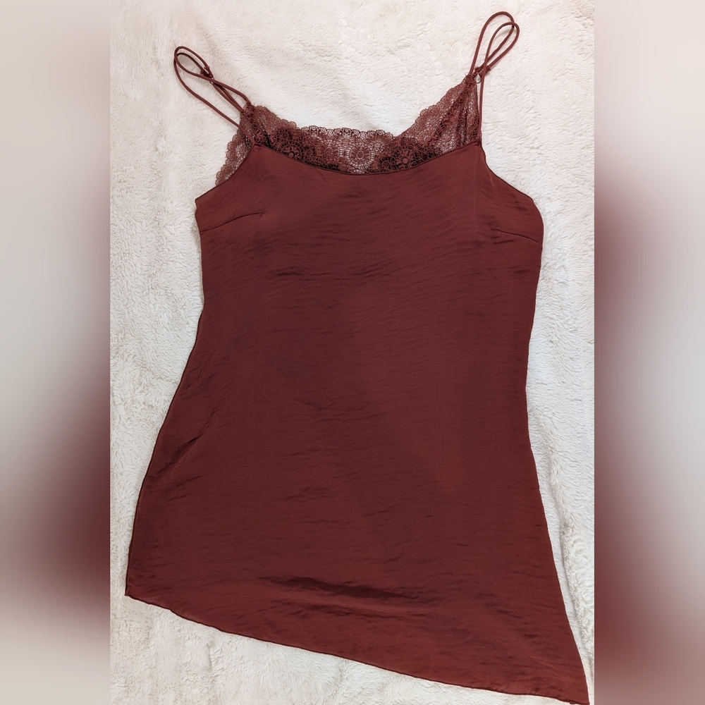 Free People Burgundy Lace Camisole